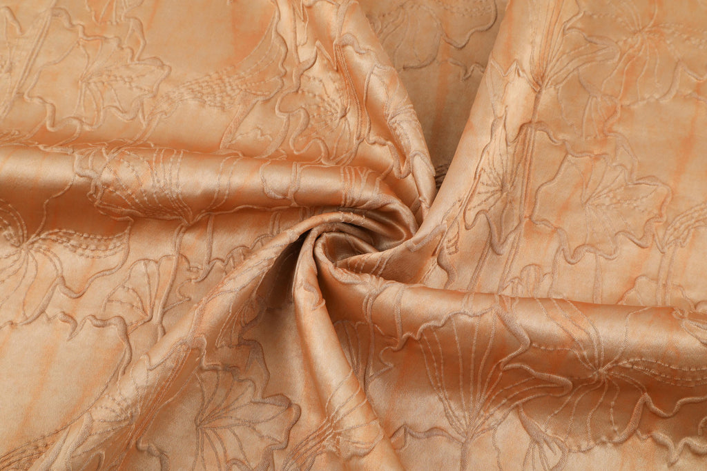 205g Dubai Zouxinhua Satin Ruffle Jacquard Fabric High-End Retro Style Cheongsam Fabric