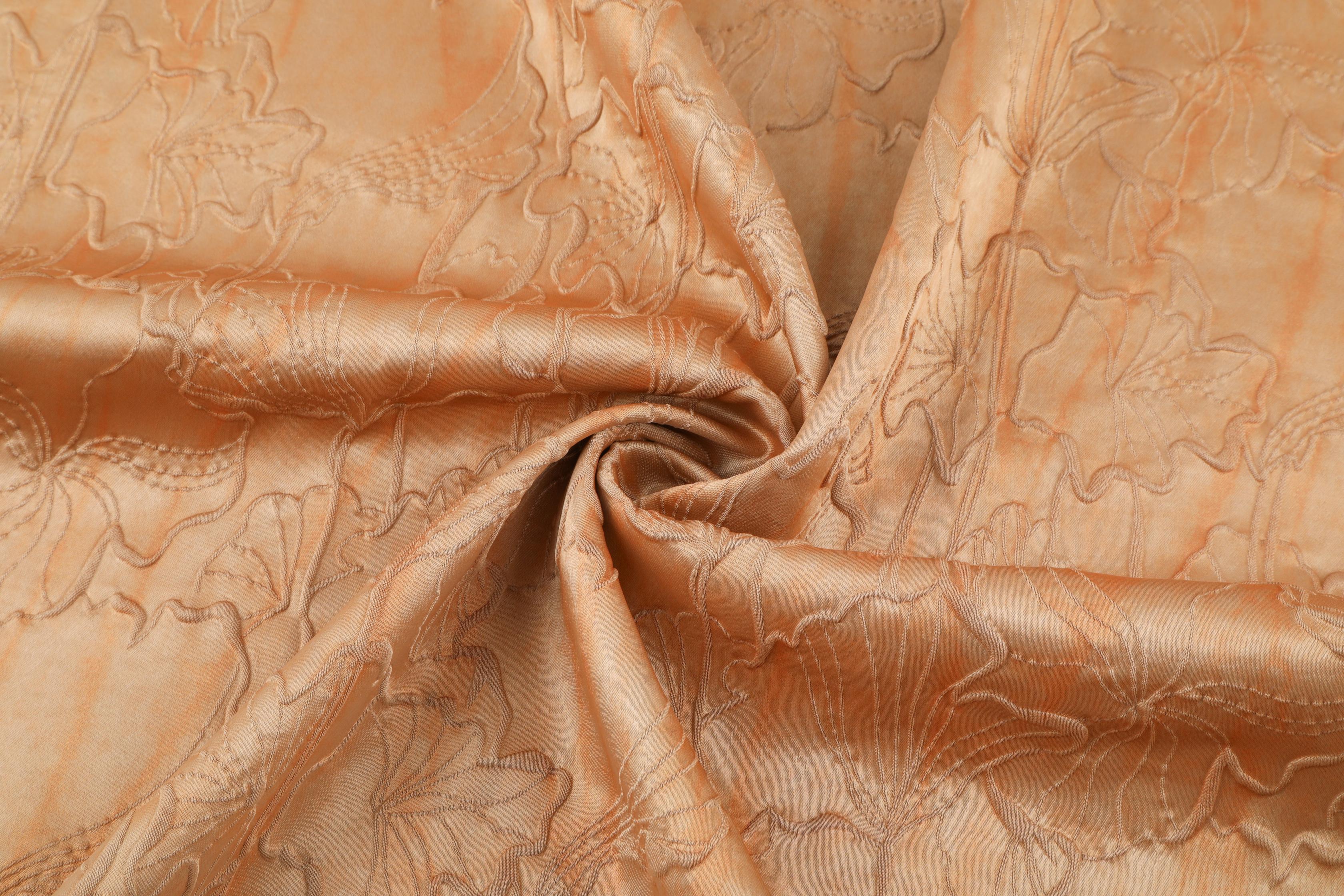 205g Dubai Zouxinhua Satin Ruffle Jacquard Fabric High-End Retro Style Cheongsam Fabric