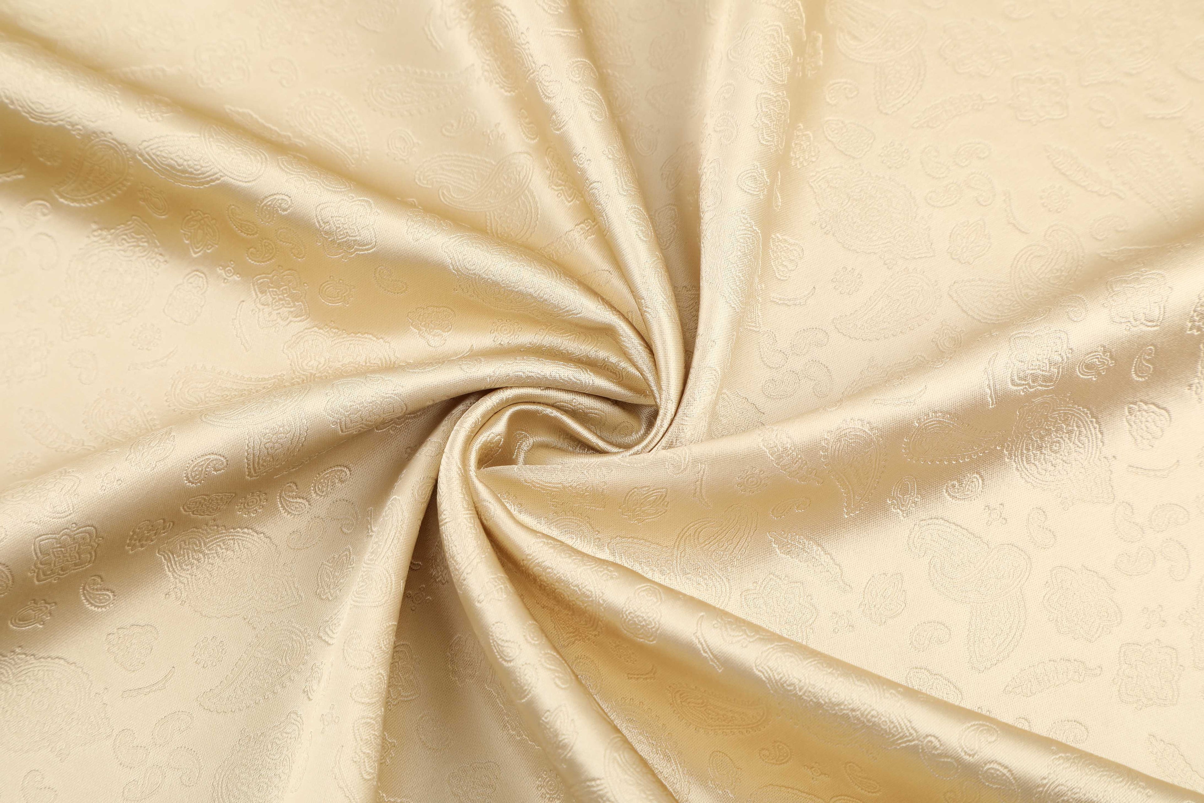 Paisley satin brocade jacquard fabric, silky and lustrous garment fabric