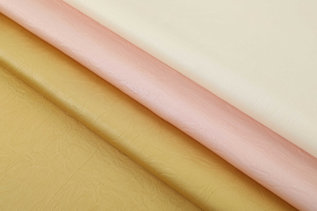 Glossy pleated satin fabric, lightweight woven polyester fabric