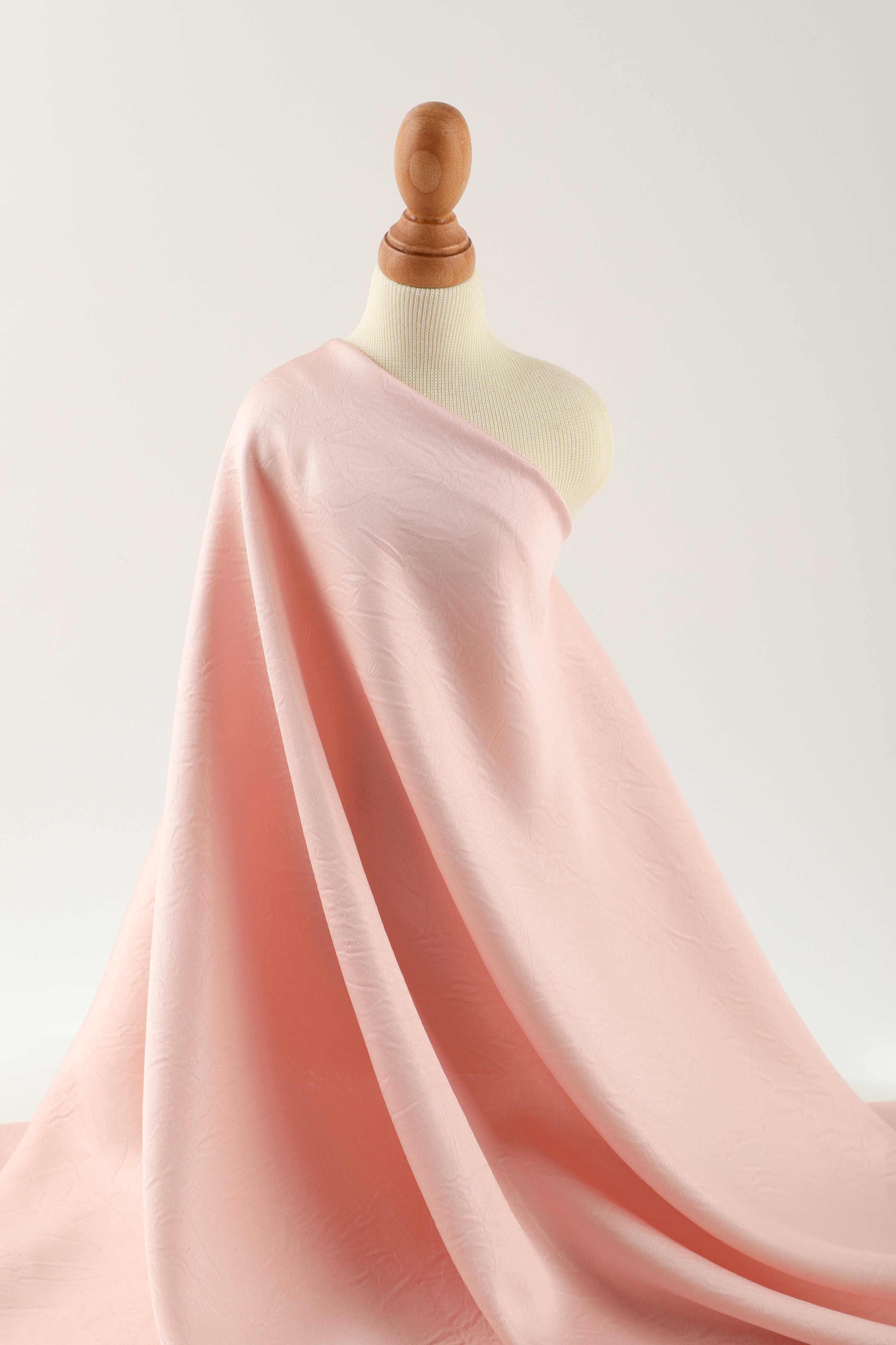 Glossy pleated satin fabric, lightweight woven polyester fabric
