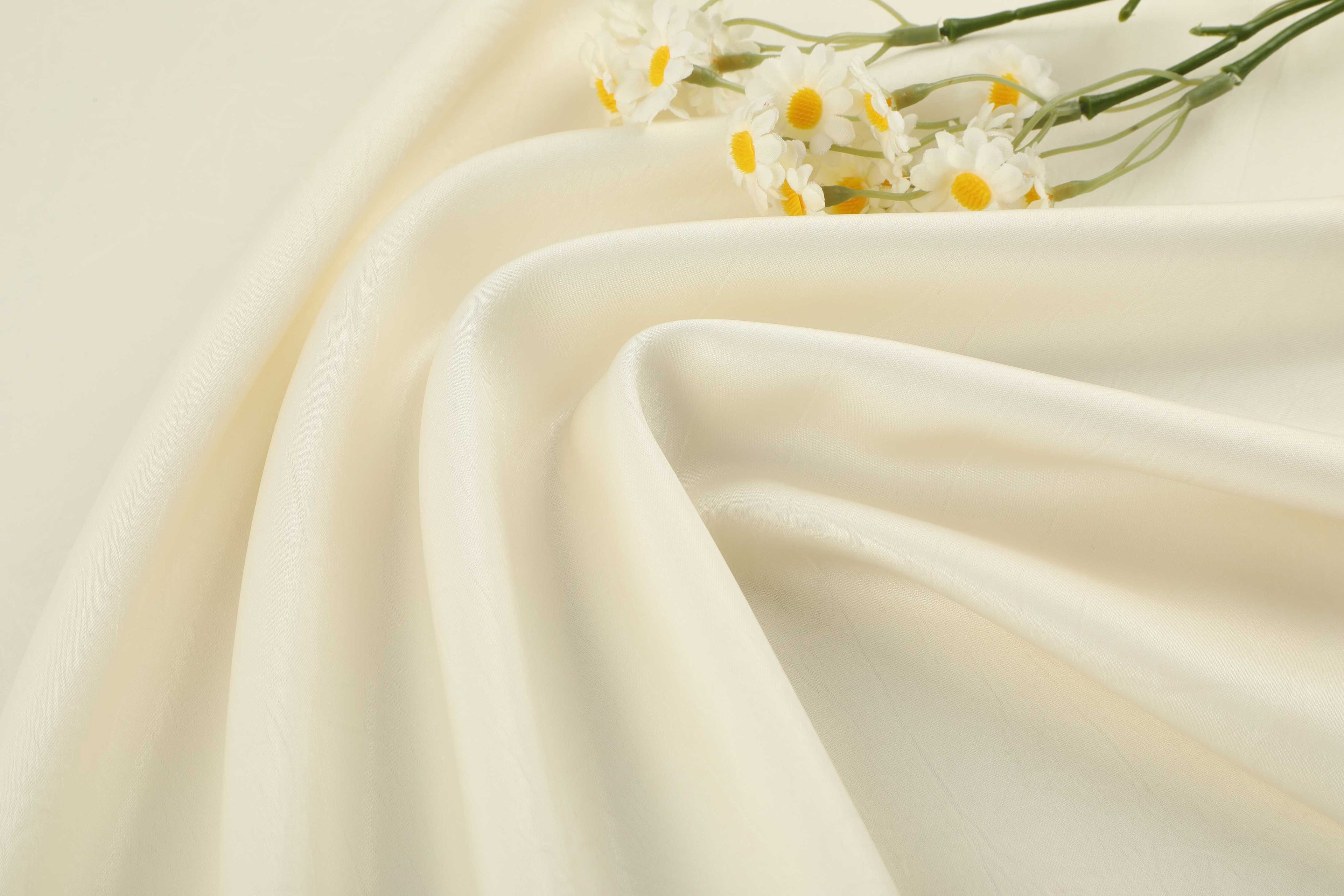 Glossy pleated satin fabric, lightweight woven polyester fabric