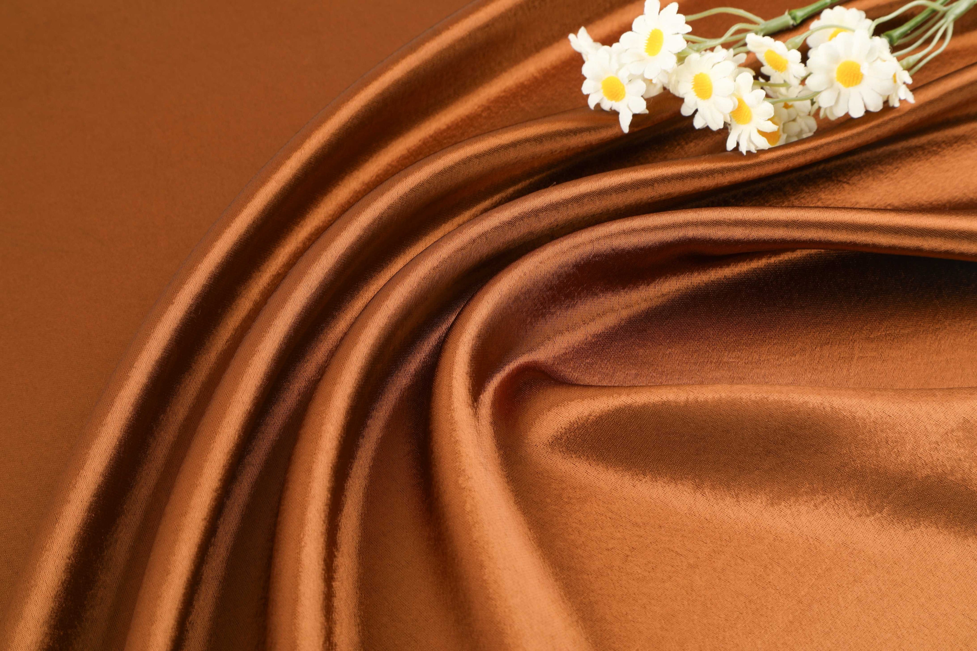 Acetate gold-plated satin fabric, haute couture dress fabric