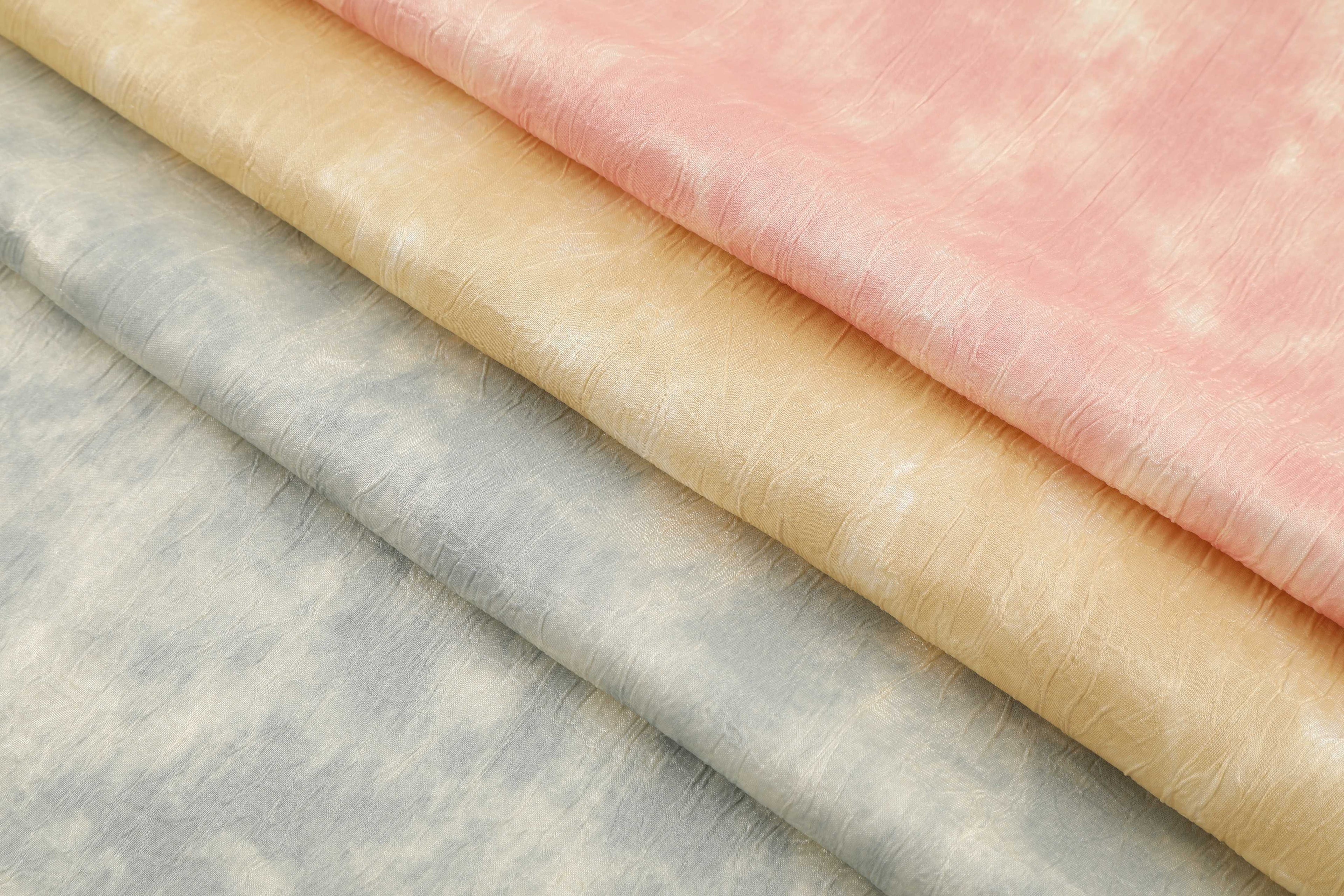 Pleated tie-dye machine-woven fabric, spring/summer women's dresses, shirts, textured fabric