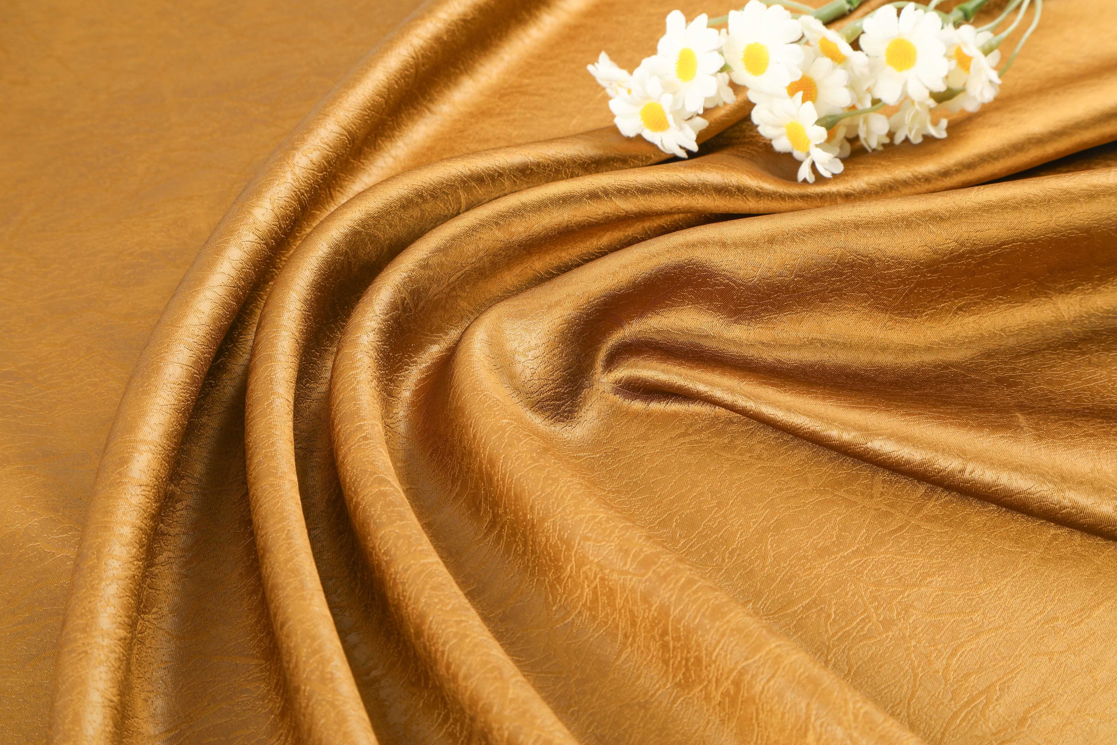 Satin pearlescent faux leather fabric with leather texture and crackle pattern, women's leather clothing fabric