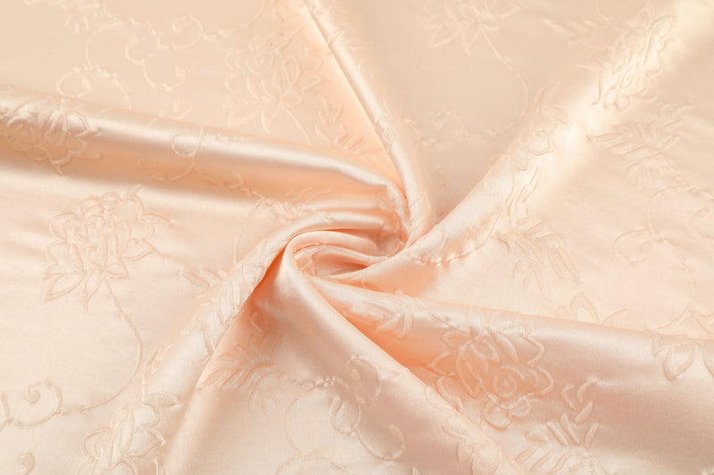 195g floating rose pattern clothing fabric, four-way stretch jacquard, antique style fabric, textured dress material
