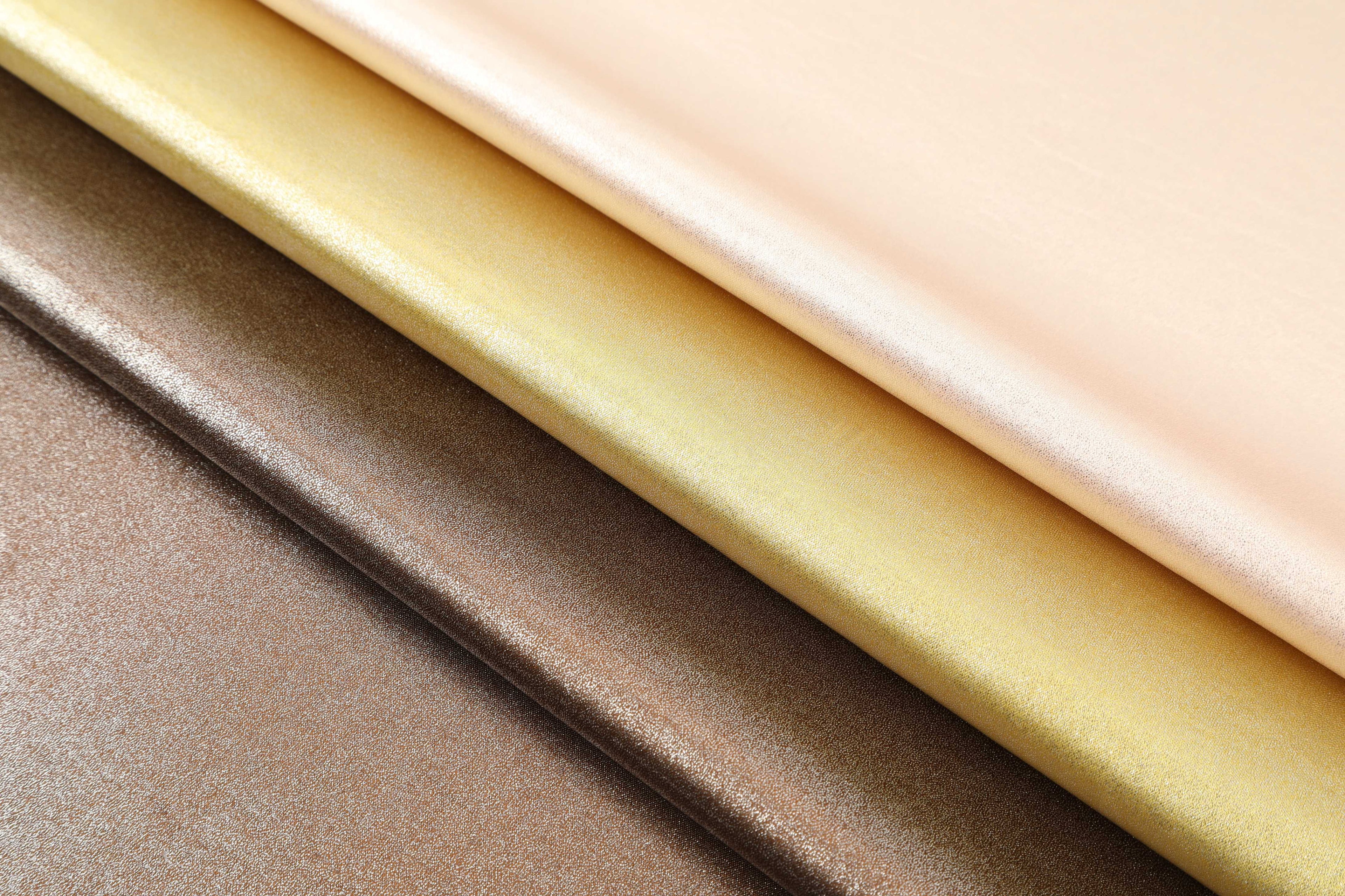 High-quality gold and silver gilt satin fabric, silk satin with drape, polyester satin material
