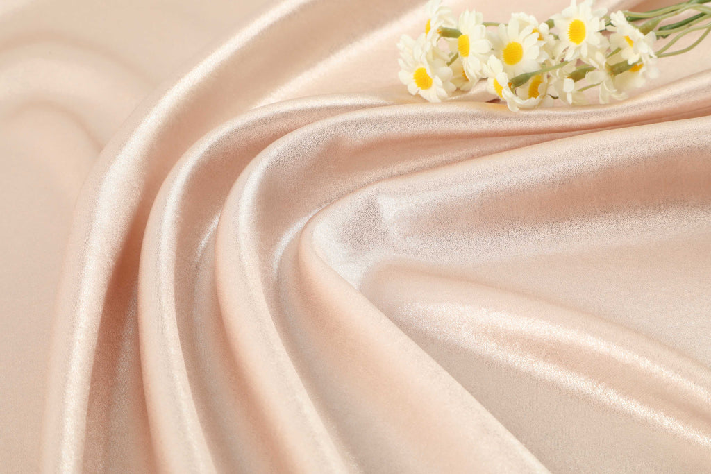 High-quality gold and silver gilt satin fabric, silk satin with drape, polyester satin material