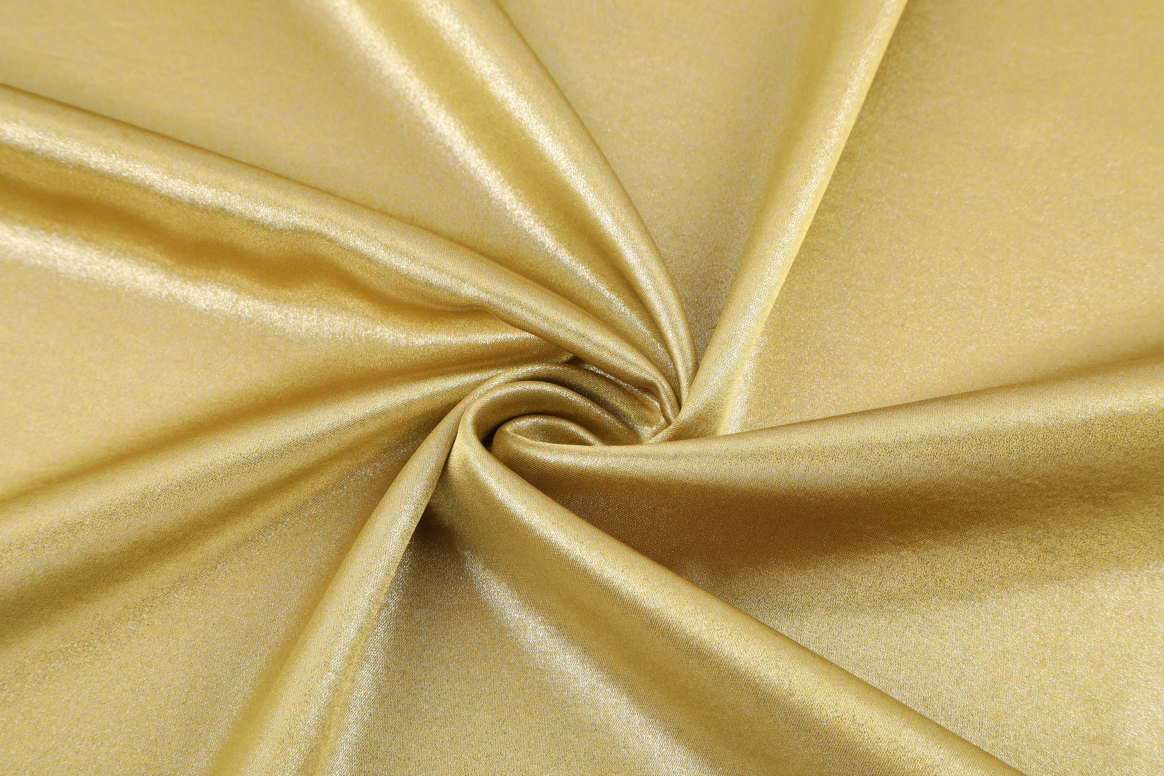High-quality gold and silver gilt satin fabric, silk satin with drape, polyester satin material