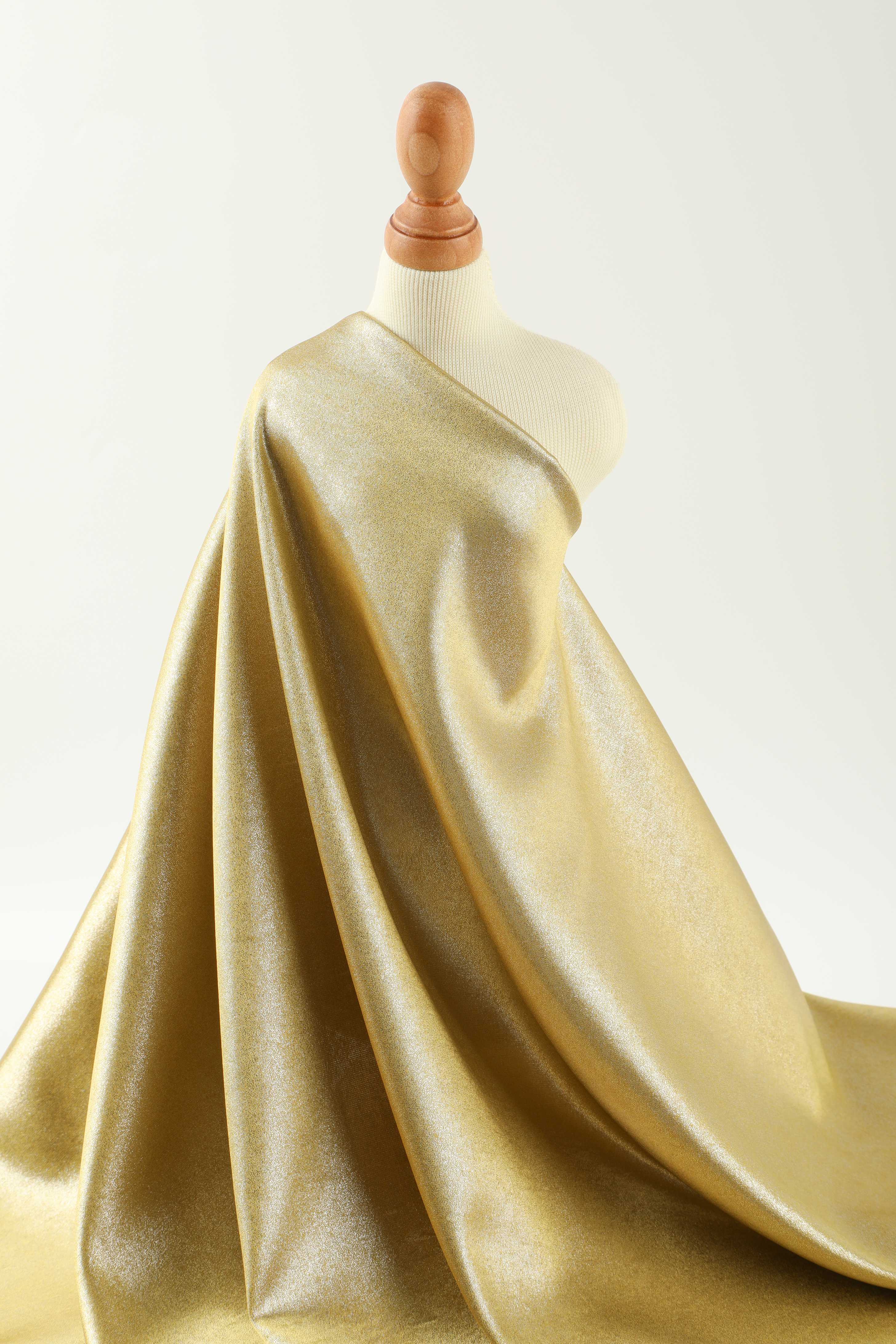 High-quality gold and silver gilt satin fabric, silk satin with drape, polyester satin material
