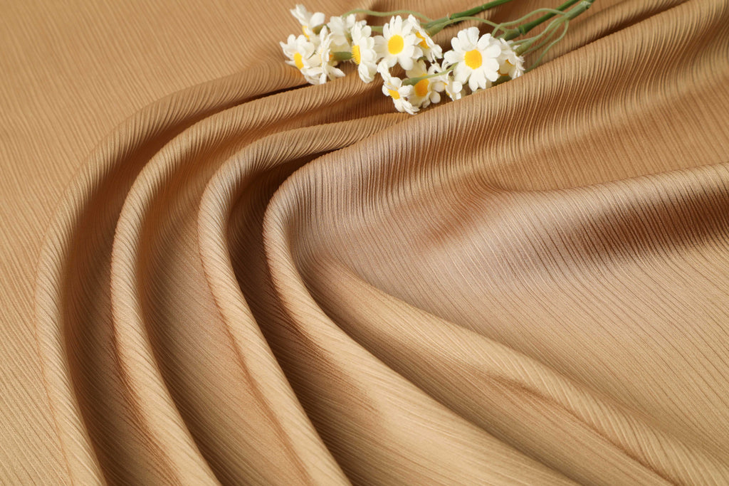 Satin Crepe Fabric with Subtle Vertical Texture – Premium Woven Polyester for Women’s Apparel