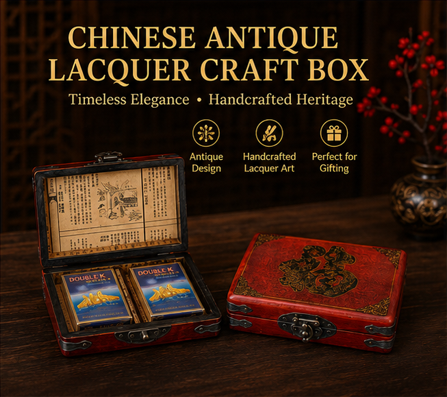 Gilded lacquerware playing card storage box