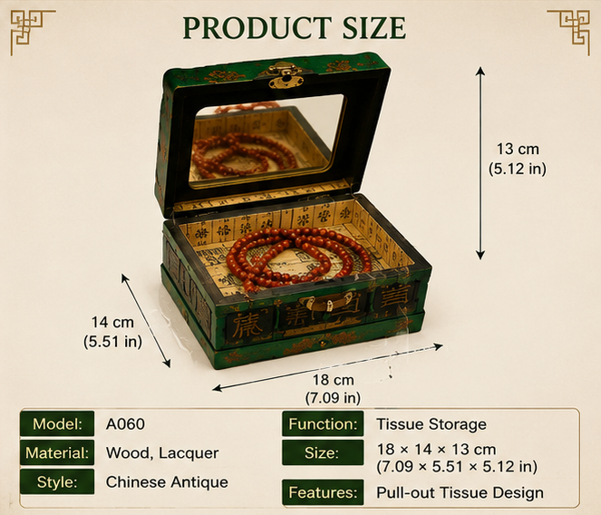 Gilded lacquerware jewelry box with mirror