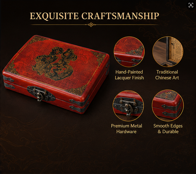 Gilded lacquerware playing card storage box