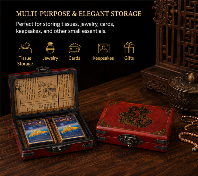 Gilded lacquerware playing card storage box