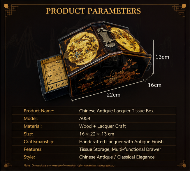 Gilded and painted lacquerware polygonal jewelry box
