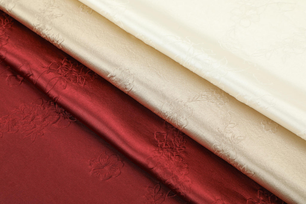 Jacquard fabric, silky drape, satin women's dress fabric