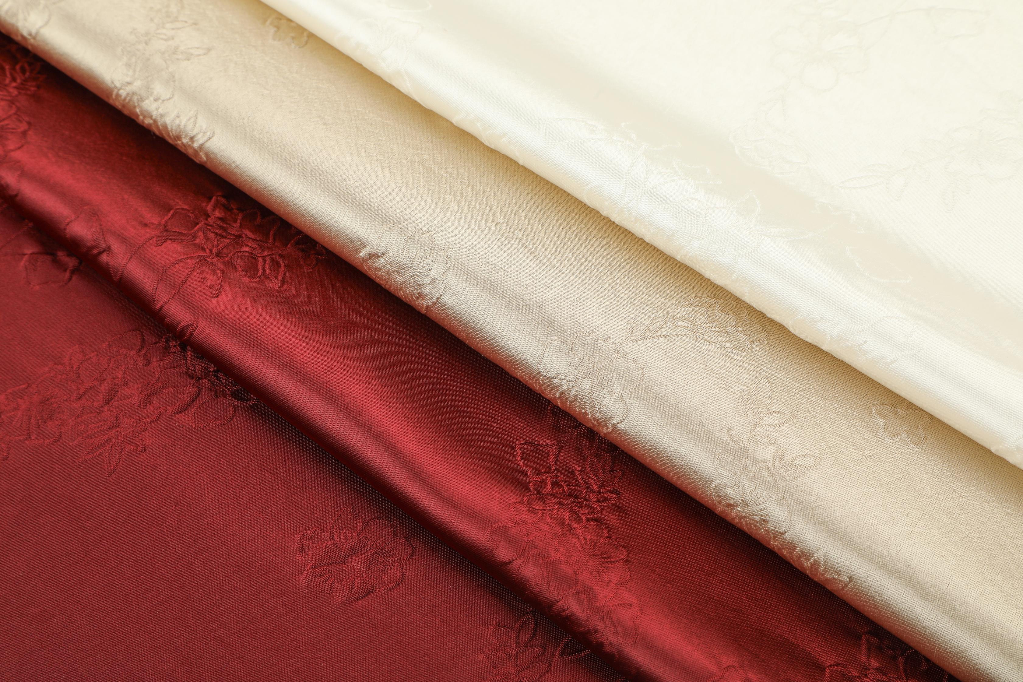 Jacquard fabric, silky drape, satin women's dress fabric