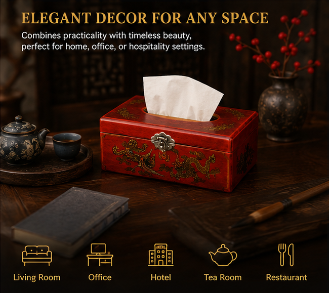 Antique Lacquerware Tissue Box